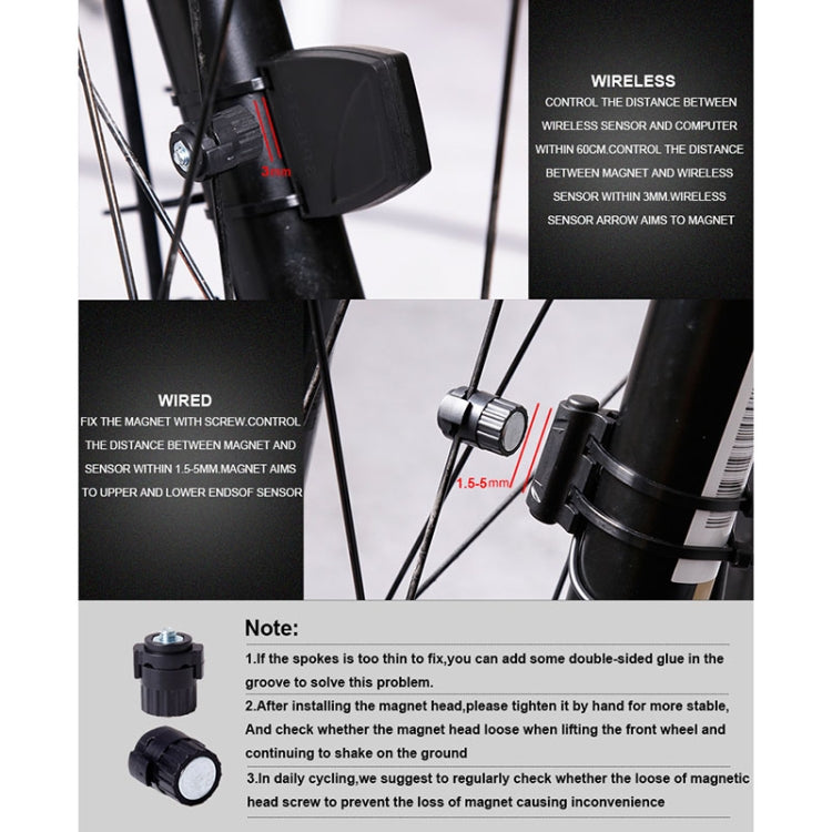2.8英寸無線防水自行車碼錶, 英文 帶延伸架
