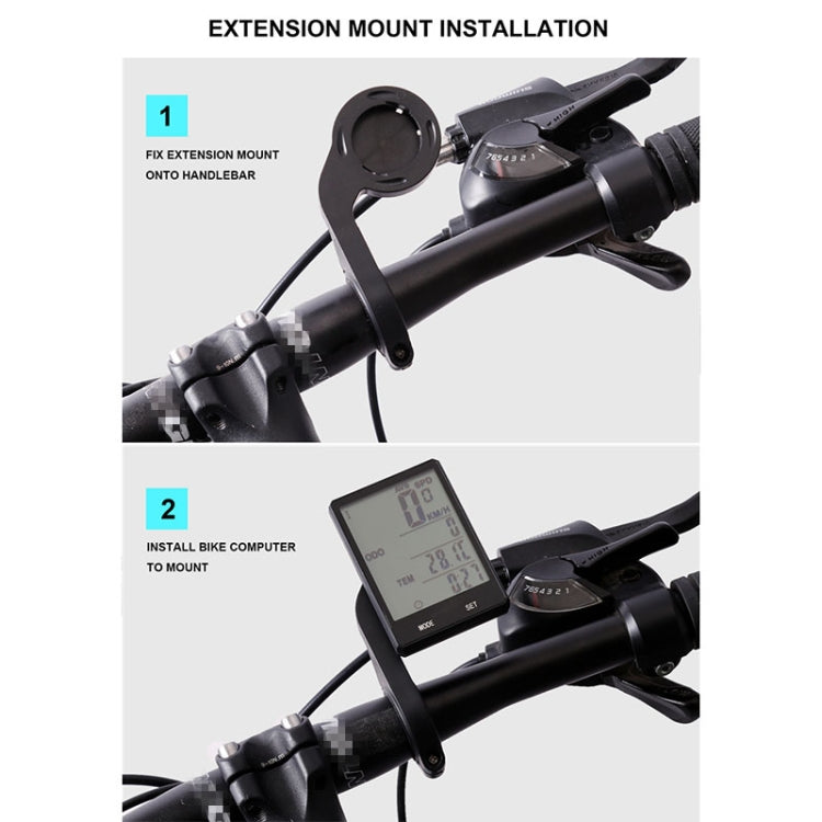 2.8英寸無線防水自行車碼錶, 英文 帶延伸架