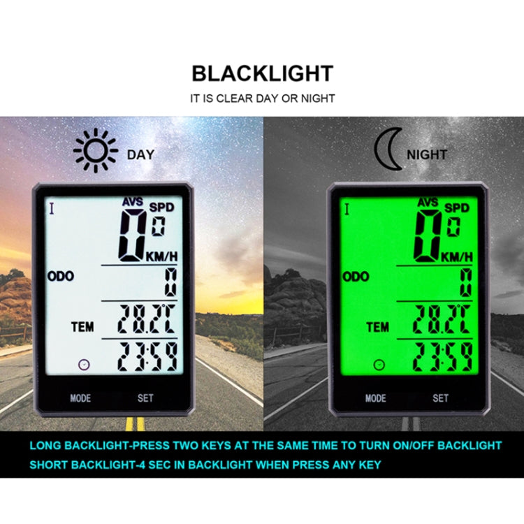 2.8英寸無線防水自行車碼錶, 英文 帶延伸架