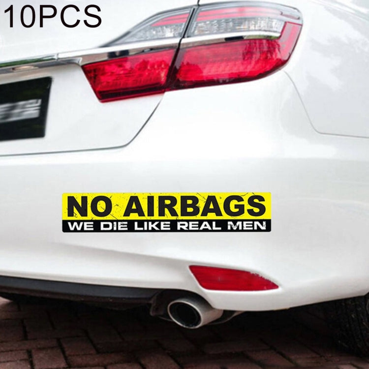 10 PCS NO AIRBAGS字車貼 車載隨意裝飾貼
