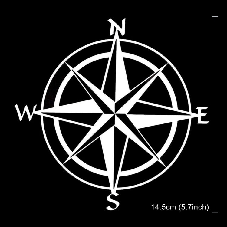 10 PCS 指南針圖案車貼 車載隨意裝飾貼 白色