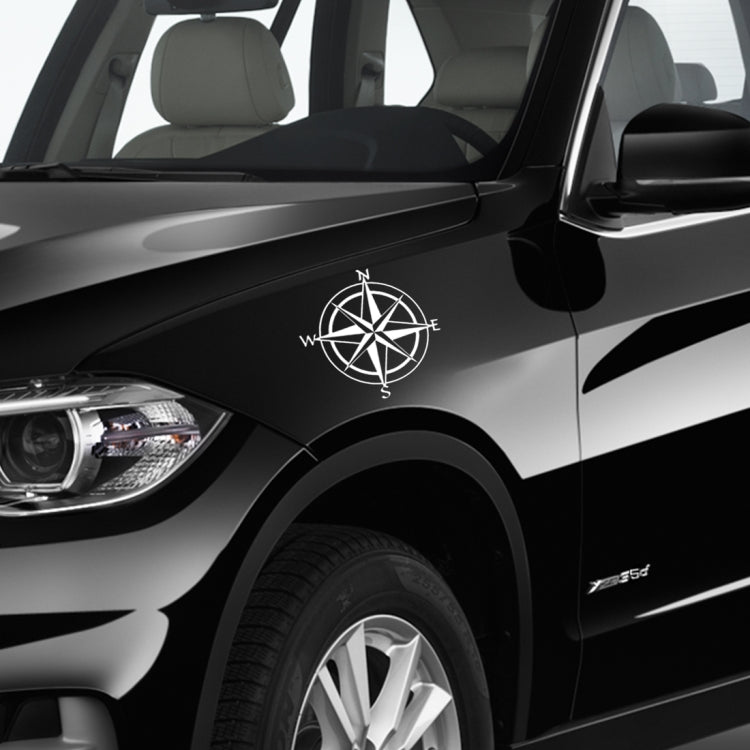 10 PCS 指南針圖案車貼 車載隨意裝飾貼 白色