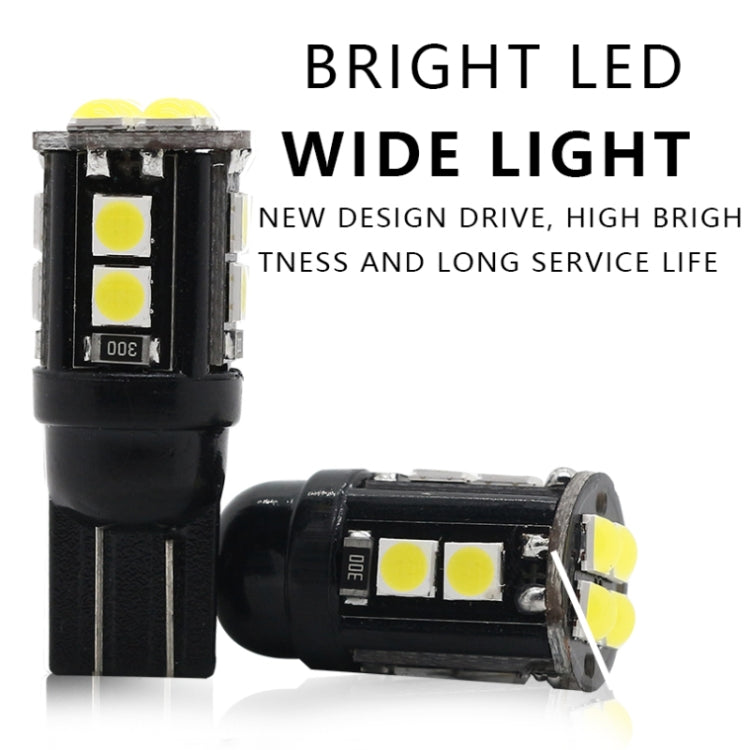 10 PCS T10/168/194 DC12V/1W/6000K/60LM 汽車LED解碼示寬燈 12顆SMD-3030燈珠