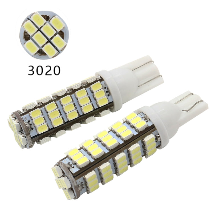 10 PCS T10 DC12V/1.5W/6500K/75LM 汽車LED示寬燈 閱讀燈 68顆SMD-3020燈珠