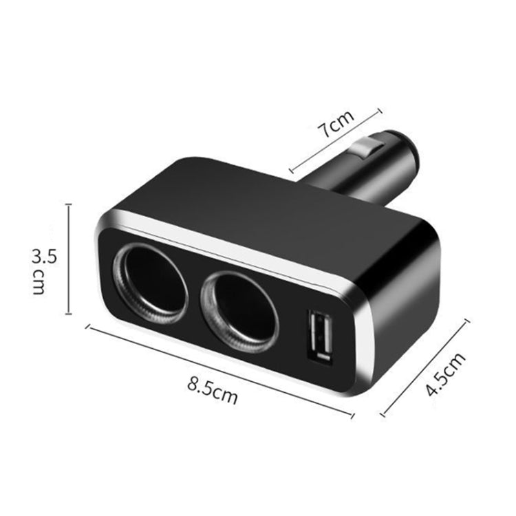 舜威 SD-1909 80W 0.8A汽車一分二USB充電器 90度自由旋轉點煙器
