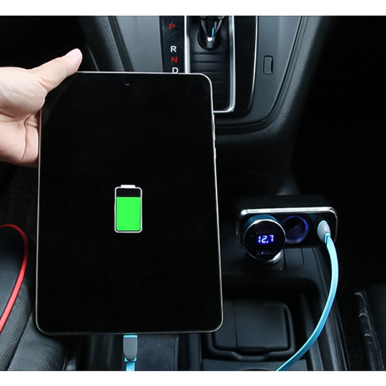 舜威 SD-1909 80W 0.8A汽車一分二USB充電器 90度自由旋轉點煙器