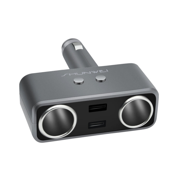 舜威 SD-1925 120W 3A汽車一分二雙USB充電器 90度自由旋轉點煙器