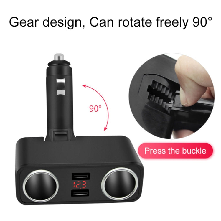 舜威 SD-1925 120W 3A汽車一分二雙USB充電器 90度自由旋轉點煙器