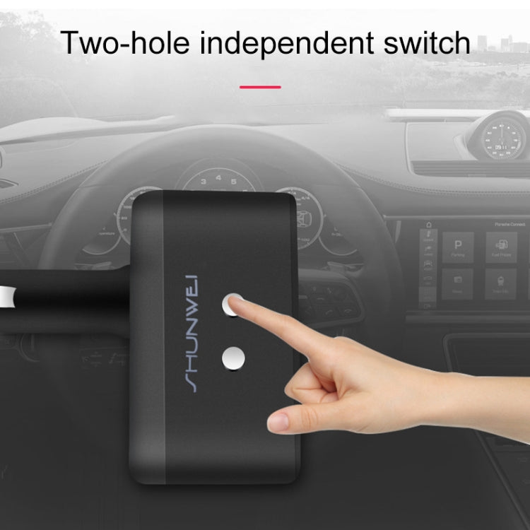 舜威 SD-1925 120W 3A汽車一分二雙USB充電器 90度自由旋轉點煙器