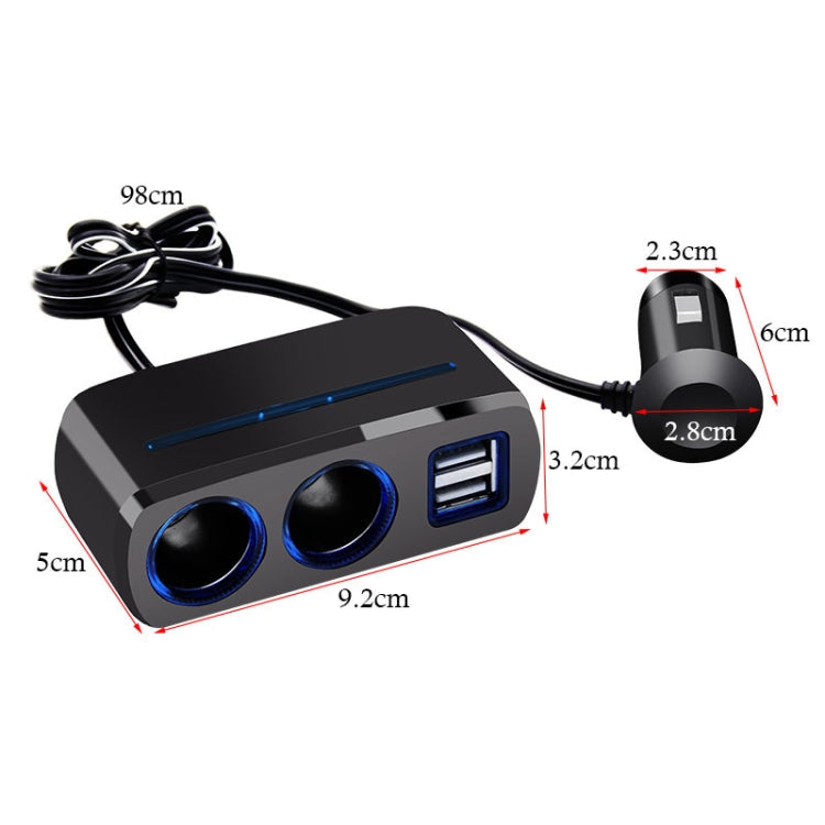 舜威 SD-1928A 80W 3A汽車一分二雙USB充電器 點煙器