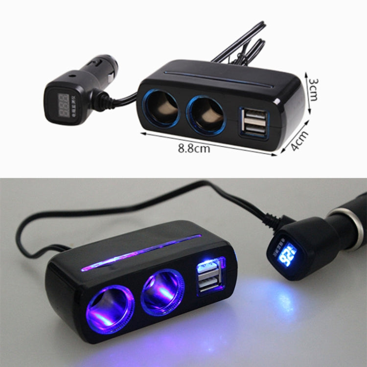 舜威 SD-1928C 80W 3.1A汽車一分二雙USB充電器 點煙器 帶電壓檢測