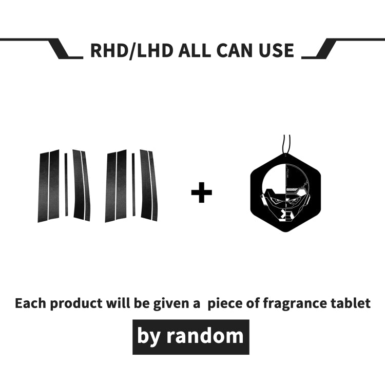 10件套 適用於沃爾沃 XC90 2003-2014 汽車碳纖維門窗柱裝飾貼紙, 左右駕通用
