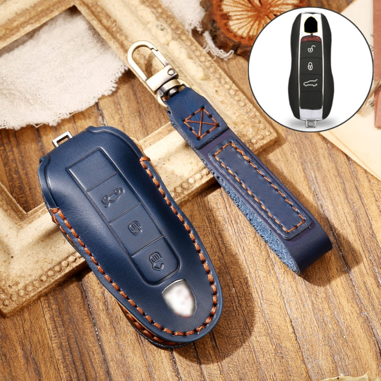 Hallmo 適用於保時捷Macan 718 2021 A款 汽車牛皮鑰匙包