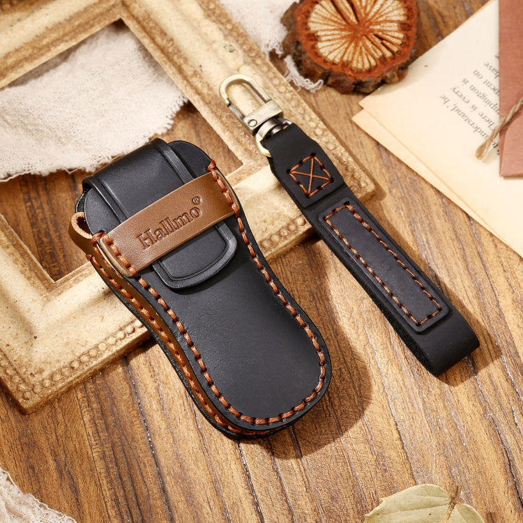 Hallmo 適用於保時捷Macan 718 2021 B款 汽車牛皮鑰匙包 , For Porsche Macan B Style