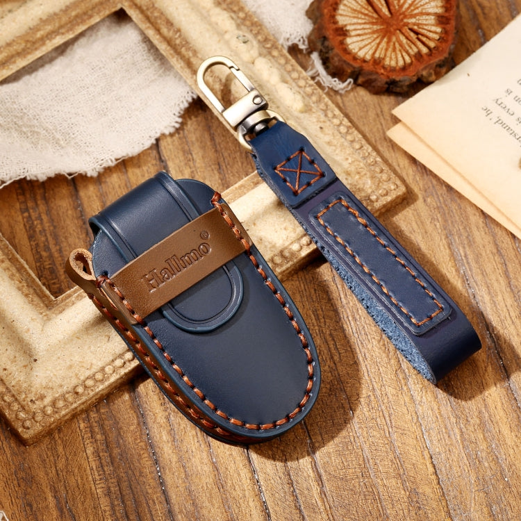 Hallmo Car Cowhide Leather Key Protective Cover Key Case for Tesla Model 3 / S A Style, For Tesla Model 3 / S A Style