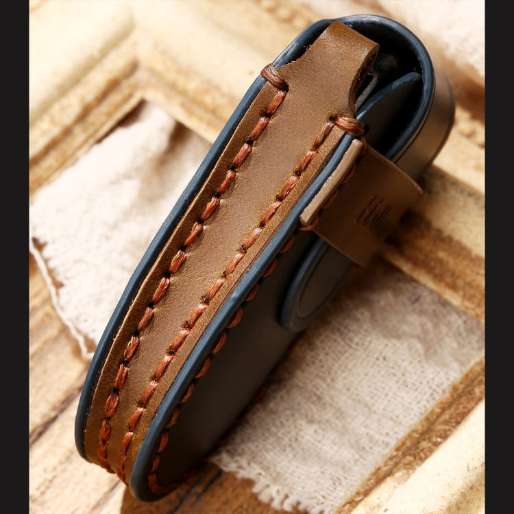 Hallmo Car Cowhide Leather Key Protective Cover Key Case for Tesla Model 3 / S A Style, For Tesla Model 3 / S A Style