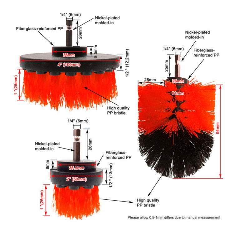 12件套 地板牆面窗戶玻璃清潔除垢電鑽刷頭套裝，顏色隨機發貨