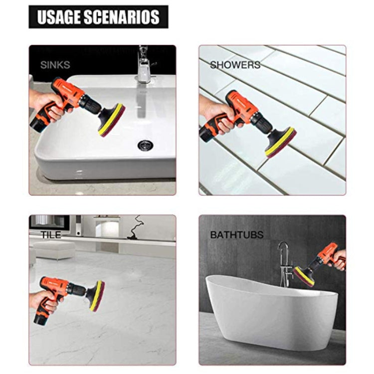 13件套 4寸海綿百潔布 地板牆面窗戶玻璃清潔除垢電鑽刷頭套裝