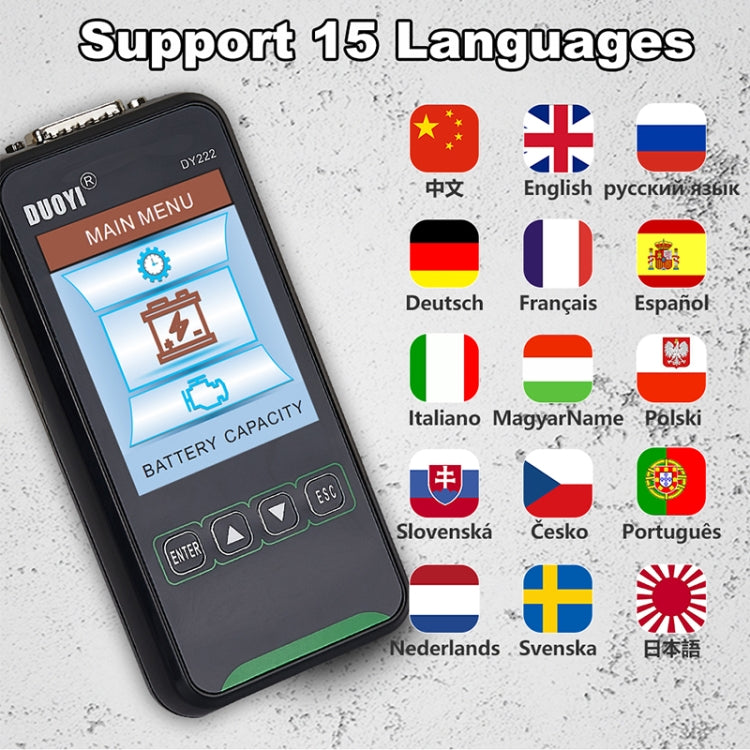 DUOYI DY222 汽車12V/24V蓄電池檢測儀, DY222