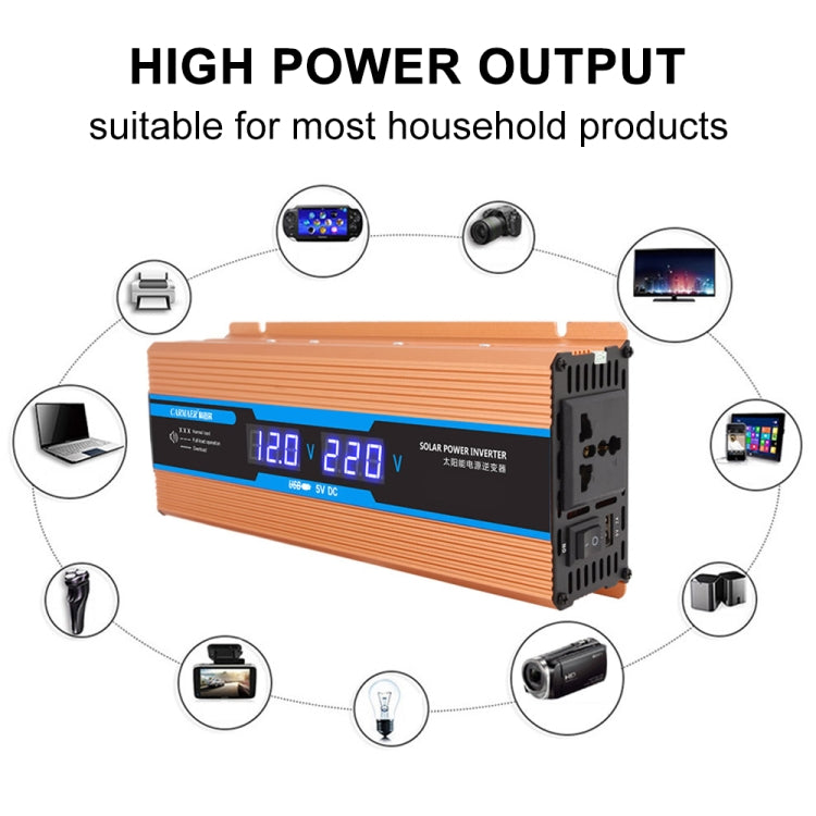 科邁爾 24V轉220V 1200W車載多功能雙數顯逆變器 家用電源轉換器