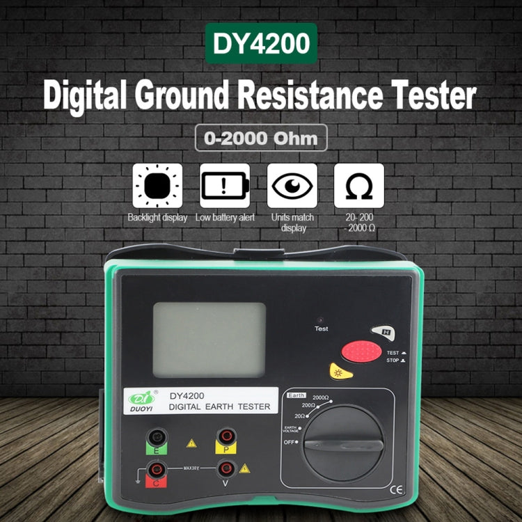 DUOYI DY4200 汽車数字防雷接地電阻測試儀