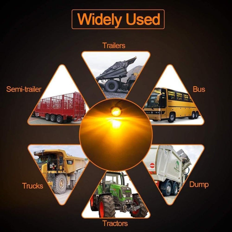 10 PCS MK-009 3/4英寸3顆LED汽車/卡車邊燈