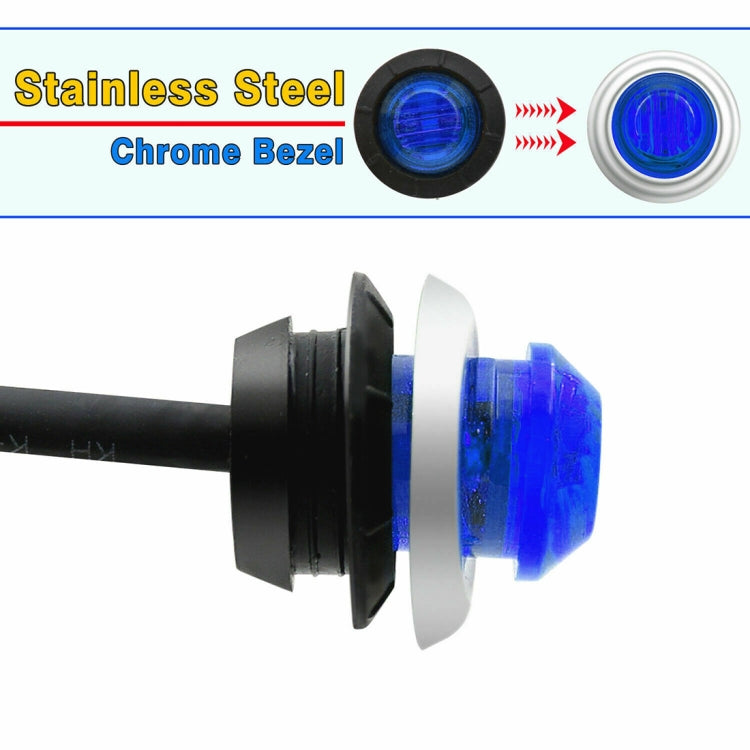 10 PCS MK-118 3/4英寸3顆LED燈金屬圈汽車/卡車邊燈