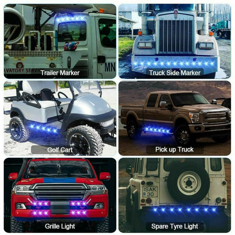 10 PCS MK-118 3/4英寸3顆LED燈金屬圈汽車/卡車邊燈