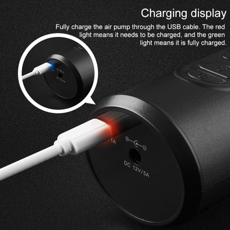 LCD数字显示可充電便攜式電動充氣泵，帶COB燈