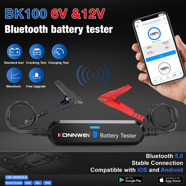 KONNWEI BK100 X431 BST360 汽車藍牙電池檢測儀