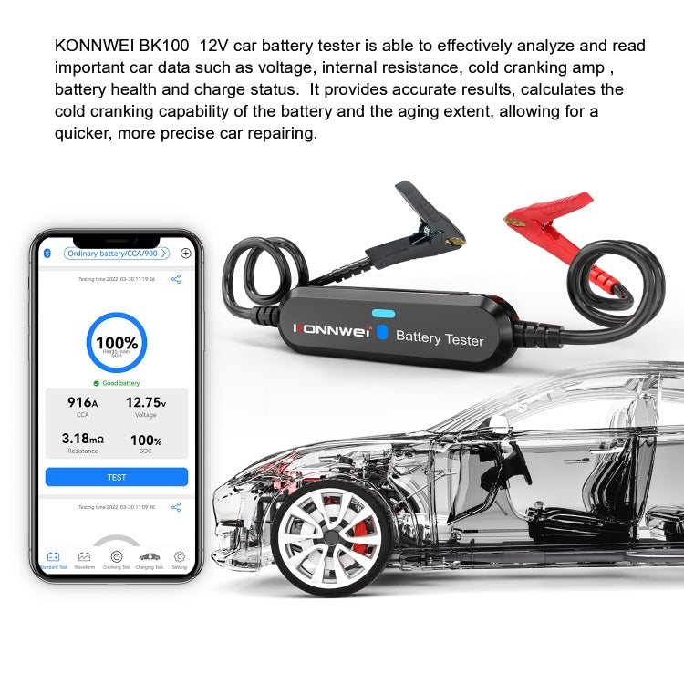 KONNWEI BK100 X431 BST360 汽車藍牙電池檢測儀