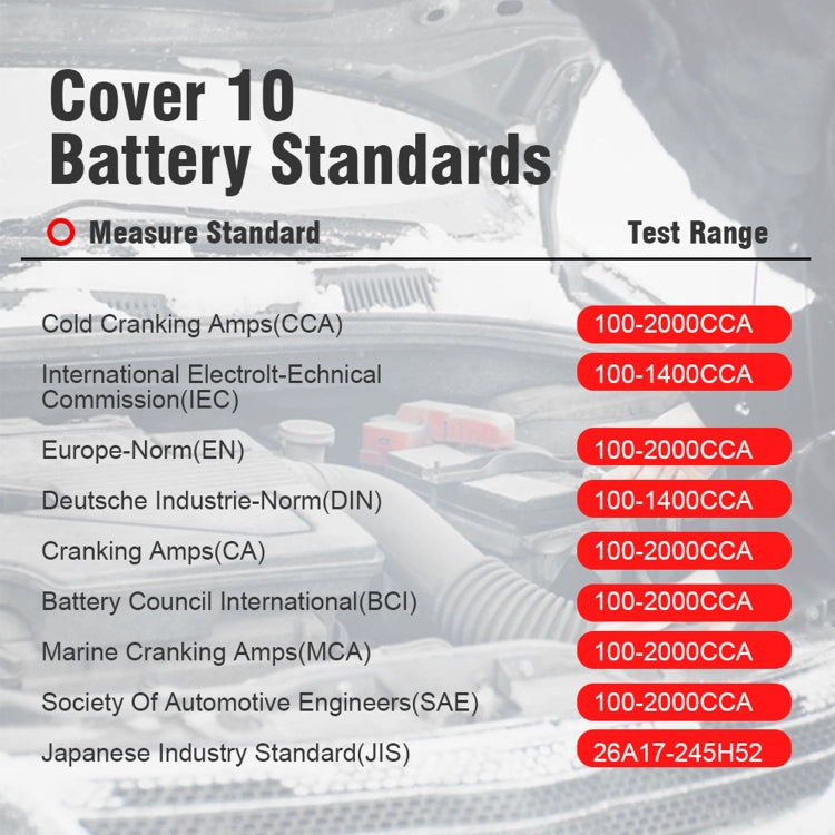 KONNWEI KW720 汽車3.2寸6V-24V鉛酸電池檢測儀 帶打印機