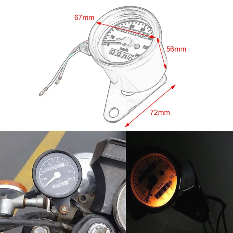 摩托車復古改裝里程表 時速表 公里表  , Speedometer Kilometer (Black), Speedometer Kilometer (Silver)