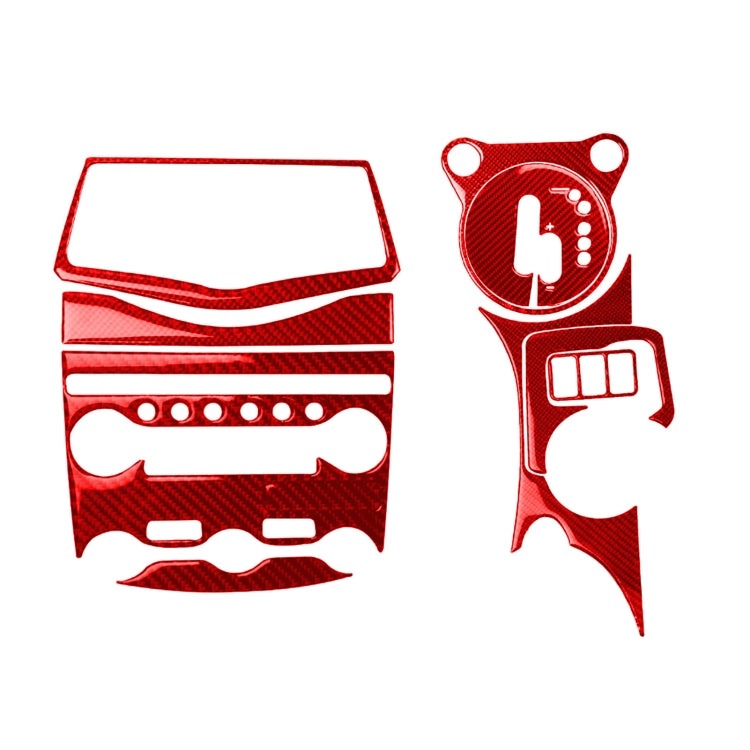 10件套 適用於日產 370Z / Z34 2009- 汽車碳纖維中控檔位多媒體裝飾貼紙, 右駕