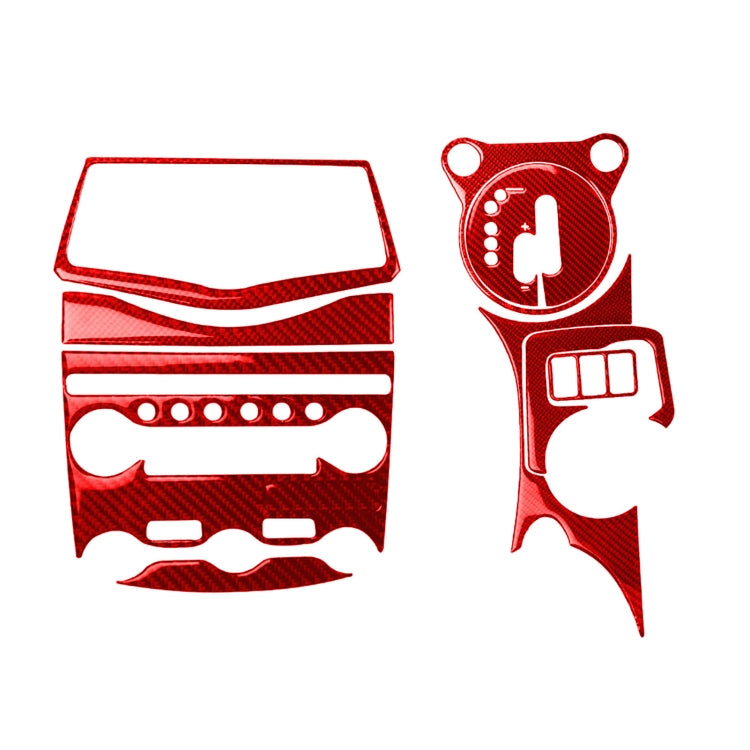 10件套 適用於日產 370Z / Z34 2009- 汽車碳纖維中控檔位多媒體裝飾貼紙, 左駕