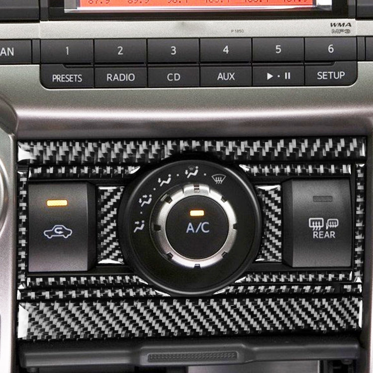 12件套 汽車碳纖維空調開關面板裝飾貼紙 適用於豐田 超霸 2010-2020