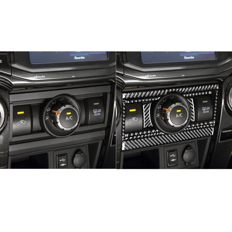 12件套 汽車碳纖維空調開關面板裝飾貼紙 適用於豐田 超霸 2010-2020