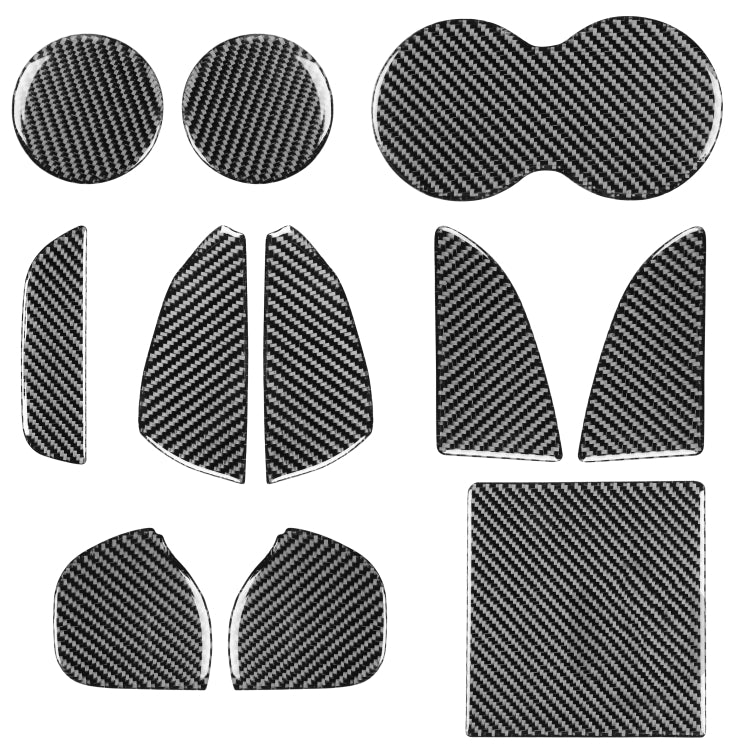 11件套 適用於道奇 挑戰者 2015-現在 汽車碳纖維門槽墊裝飾貼紙, 左駕