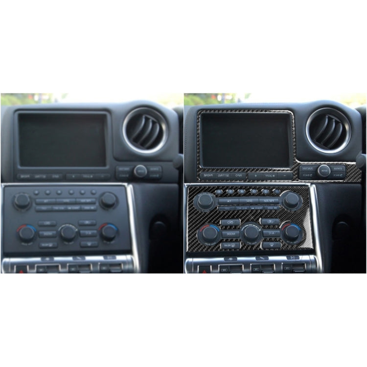 2 PCS 適用於日產GTR R35 2008-2016 汽車碳纖維導航儀錶裝飾貼紙 右駕