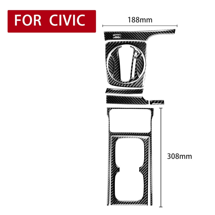 10件套 適用於本田思域8代2006-2011 汽車碳纖維自動排擋+水杯架裝飾貼紙, 右駕