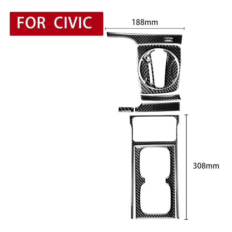 10件套 適用於本田思域8代2006-2011 汽車碳纖維自動排擋+水杯架裝飾貼紙, 左駕
