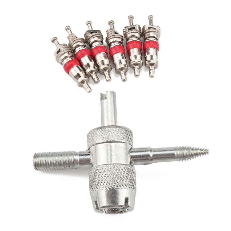 四合一拆卸工具+氣門芯 適用 汽車卡車摩托車