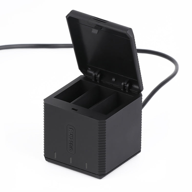 RUIGPRO 收納式三充充電器帶USB線 LED指示燈 適用於適用於GoPro HERO9 Black / HERO10 Black