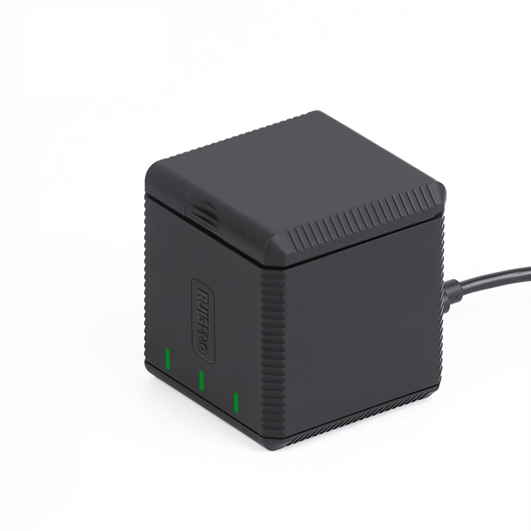 RUIGPRO 收納式三充充電器帶USB線 LED指示燈 適用於適用於GoPro HERO9 Black / HERO10 Black