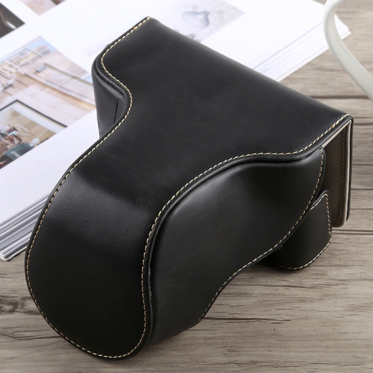 皮質相機包適用於富士X-A5長鏡頭 帶背帶