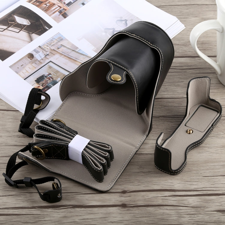 皮質相機包適用於富士X-A5長鏡頭 帶背帶