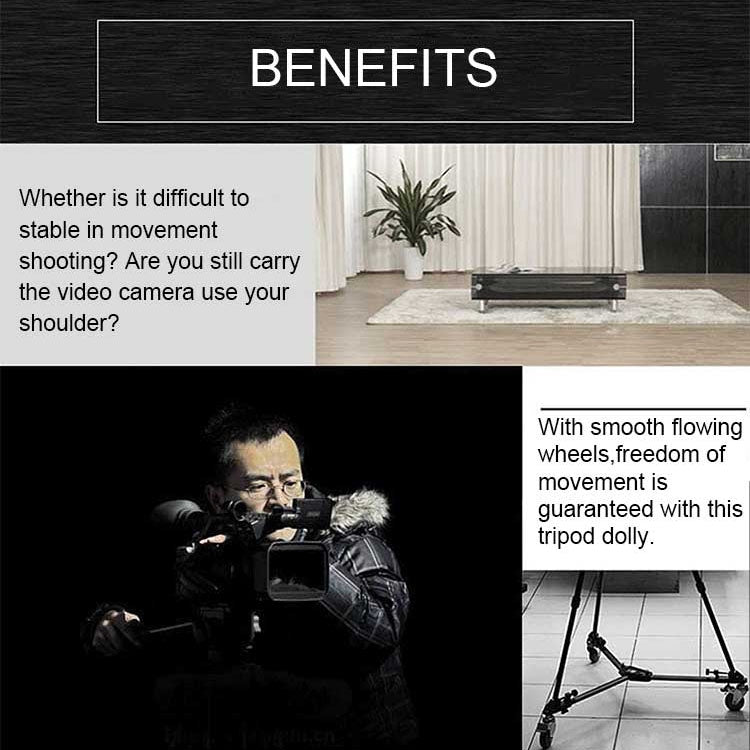 勁捷 VX-600D 鋁合金攝像大腳輪三腳架滑輪底座