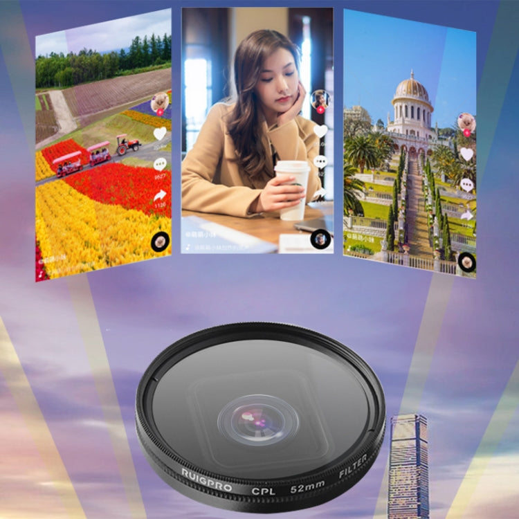 RUIGPRO 適用於GoPro HERO7/6/5  UV濾鏡 帶轉接環/鏡頭蓋