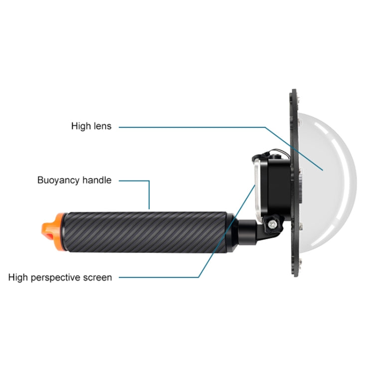 RUIGPRO 適用於DJI Osmo Action 水面鏡頭防水罩 潜水球面罩
