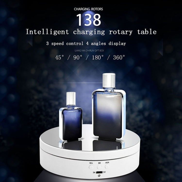 138智能充電旋轉盤 鏡面款 360度旋轉轉盤展示架攝影視頻拍攝道具轉盤 承重3KG